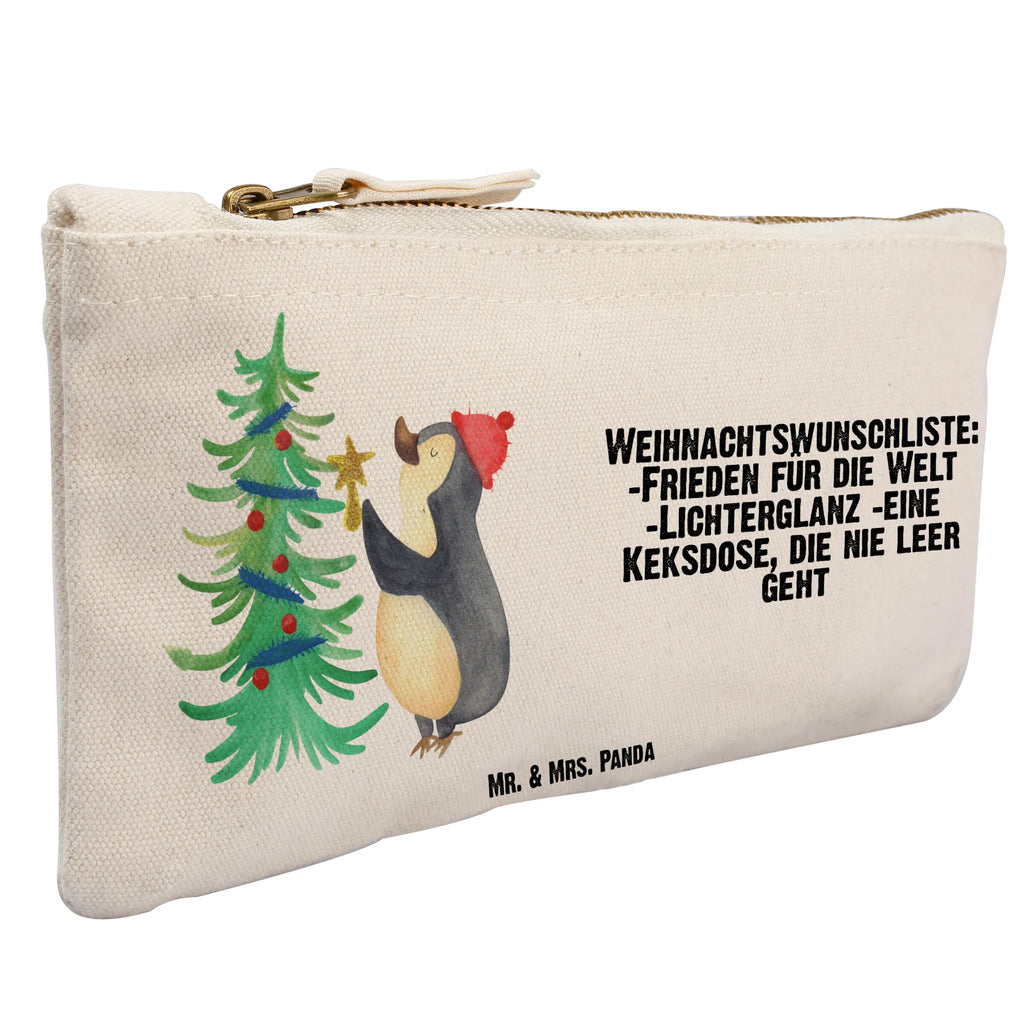 Schminktasche Pinguin Weihnachtsbaum Schminktasche, Kosmetiktasche, Kosmetikbeutel, Stiftemäppchen, Etui, Federmappe, Makeup, XXL, Schminketui, Kosmetiketui, Schlamperetui, Winter, Weihnachten, Weihnachtsdeko, Nikolaus, Advent, Heiligabend, Wintermotiv, Pinguin