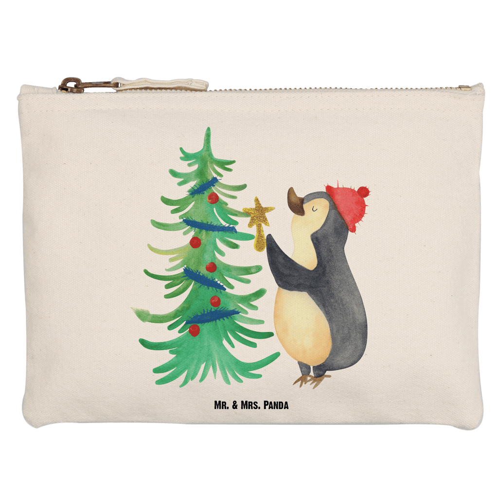 Schminktasche Pinguin Weihnachtsbaum Schminktasche, Kosmetiktasche, Kosmetikbeutel, Stiftemäppchen, Etui, Federmappe, Makeup, XXL, Schminketui, Kosmetiketui, Schlamperetui, Winter, Weihnachten, Weihnachtsdeko, Nikolaus, Advent, Heiligabend, Wintermotiv, Pinguin