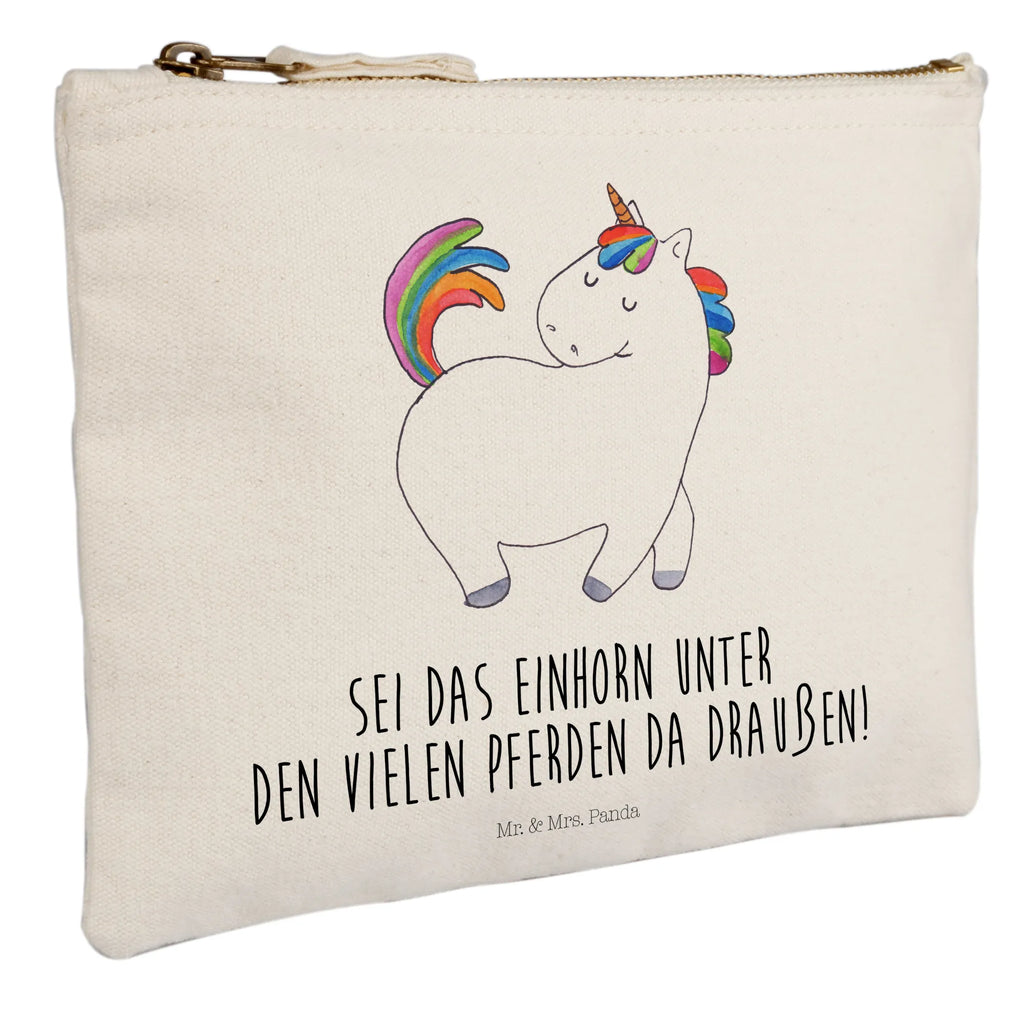 Schminktasche Einhorn Stolzieren Schminktasche, Kosmetiktasche, Kosmetikbeutel, Stiftemäppchen, Etui, Federmappe, Makeup, XXL, Schminketui, Kosmetiketui, Schlamperetui, Einhorn, Einhörner, Einhorn Deko, Pegasus, Unicorn, stolz, anders, bunt, Pferd, Reiter, Reiten, Freundin, Geschenk