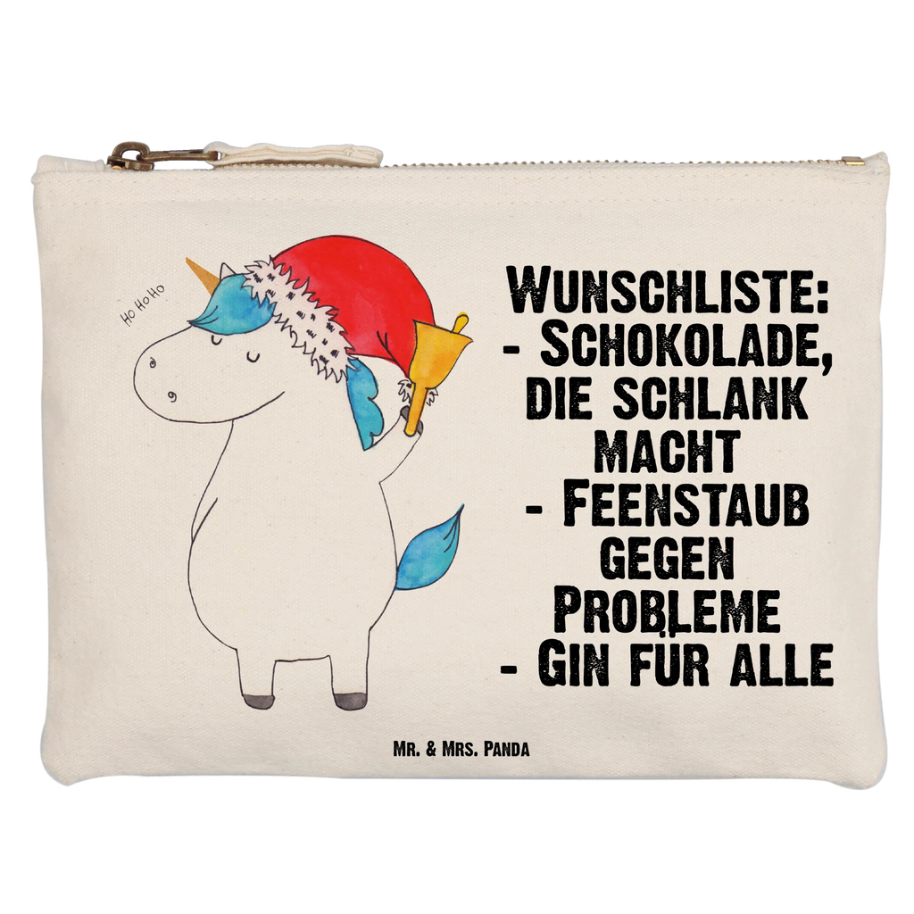 Schminktasche Einhorn Weihnachtsmann Schminktasche, Kosmetiktasche, Kosmetikbeutel, Stiftemäppchen, Etui, Federmappe, Makeup, XXL, Schminketui, Kosmetiketui, Schlamperetui, Einhorn, Einhörner, Einhorn Deko, Pegasus, Unicorn, Gin, Schokolade, Schoki, Weihnachten, Weihnachtsmann, Nikolaus, Wunschzettel, Wunschliste, Feenstaub