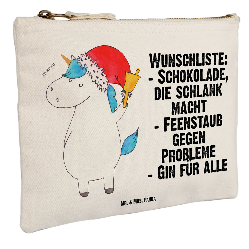 Schminktasche Einhorn Weihnachtsmann Schminktasche, Kosmetiktasche, Kosmetikbeutel, Stiftemäppchen, Etui, Federmappe, Makeup, XXL, Schminketui, Kosmetiketui, Schlamperetui, Einhorn, Einhörner, Einhorn Deko, Pegasus, Unicorn, Gin, Schokolade, Schoki, Weihnachten, Weihnachtsmann, Nikolaus, Wunschzettel, Wunschliste, Feenstaub