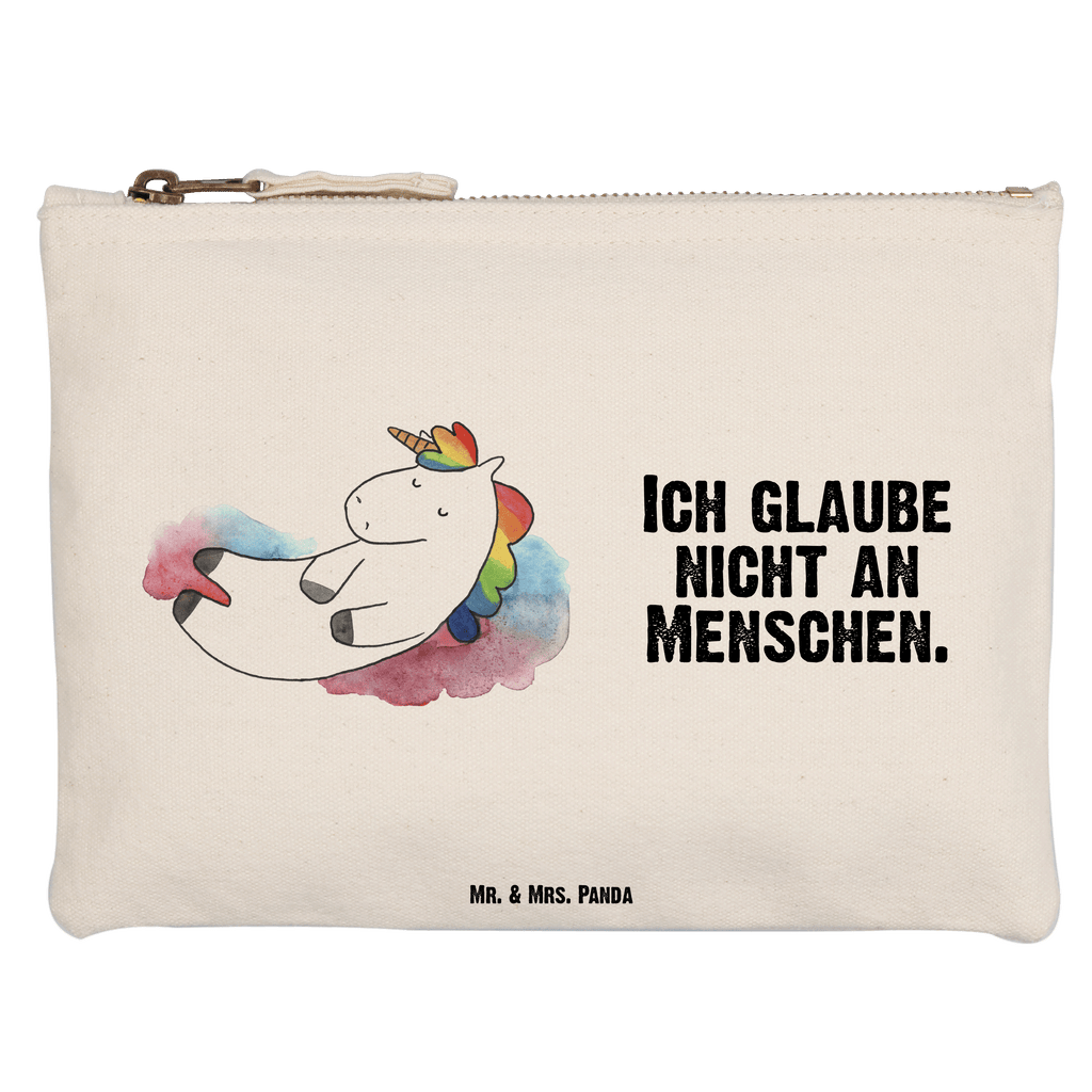 Schminktasche Einhorn Wolke 7 Schminktasche, Kosmetiktasche, Kosmetikbeutel, Stiftemäppchen, Etui, Federmappe, Makeup, XXL, Schminketui, Kosmetiketui, Schlamperetui, Einhorn, Einhörner, Einhorn Deko, Pegasus, Unicorn, verliebt, Menschen, witzig, lustig, Geschenk, Glaube, Realität, Lächeln