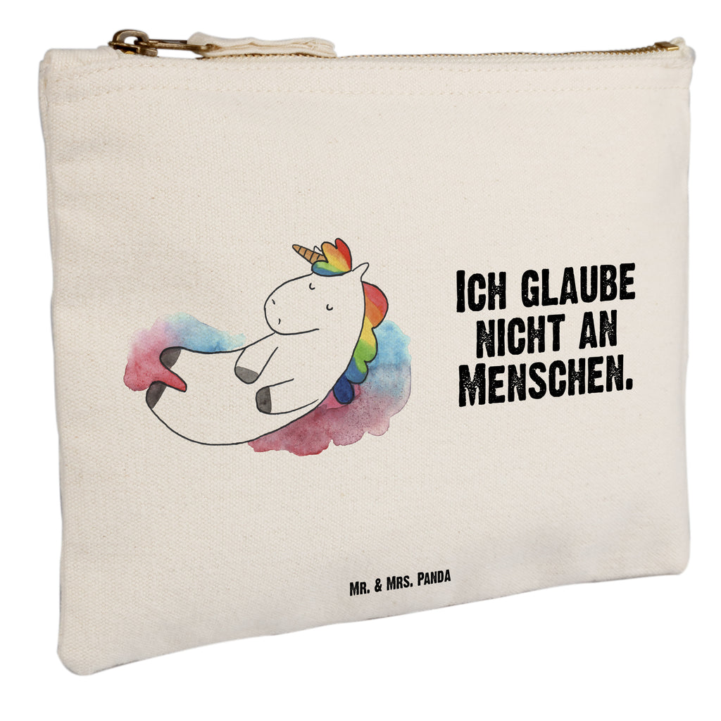 Schminktasche Einhorn Wolke 7 Schminktasche, Kosmetiktasche, Kosmetikbeutel, Stiftemäppchen, Etui, Federmappe, Makeup, XXL, Schminketui, Kosmetiketui, Schlamperetui, Einhorn, Einhörner, Einhorn Deko, Pegasus, Unicorn, verliebt, Menschen, witzig, lustig, Geschenk, Glaube, Realität, Lächeln