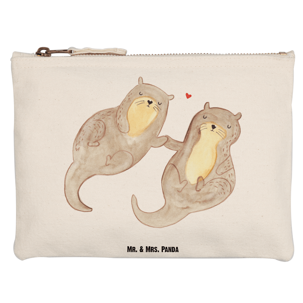 Schminktasche Otter Hände halten Schminktasche, Kosmetiktasche, Kosmetikbeutel, Stiftemäppchen, Etui, Federmappe, Makeup, XXL, Schminketui, Kosmetiketui, Schlamperetui, Otter, Fischotter, Seeotter, Otter Seeotter See Otter