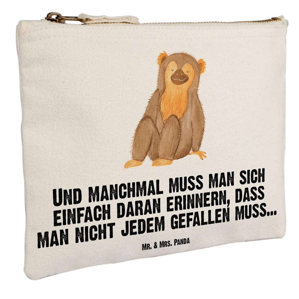 Schminktasche Affe Schminktasche, Kosmetiktasche, Kosmetikbeutel, Stiftemäppchen, Etui, Federmappe, Makeup, XXL, Schminketui, Kosmetiketui, Schlamperetui, Afrika, Wildtiere, Affe, Äffchen, Affen, Selbstliebe, Respekt, Motivation, Selbstachtung, Liebe, Selbstbewusstsein, Selfcare