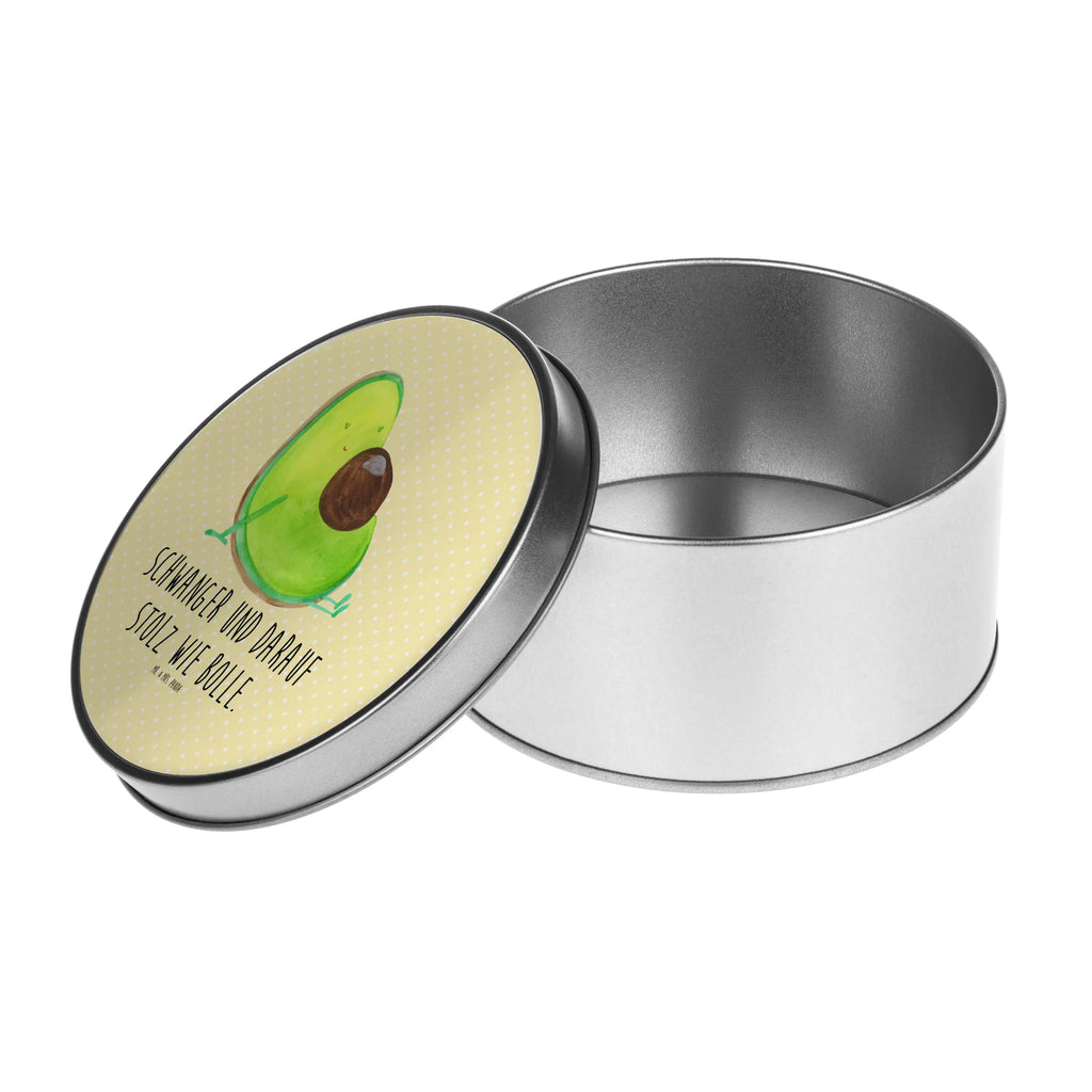 Blechdose rund Avocado Schwangerschaft Metalldose, Keksdose, Dose, Vorratsdose, Geschenkbox, Lunchbox, Aufbewahrungsbox, Vorratsdosen, Metallkiste, Metallbox, Metallboxen, Aufbewahrungskiste, Geschenkkiste, Blechdosen mit Deckel, Metallkiste mit Deckel, Vorratsdosen mit Deckel, Metall Dose, Avocado, Veggie, Vegan, Gesund, schwanger, Schwangerschaft, Babyparty, Babyshower