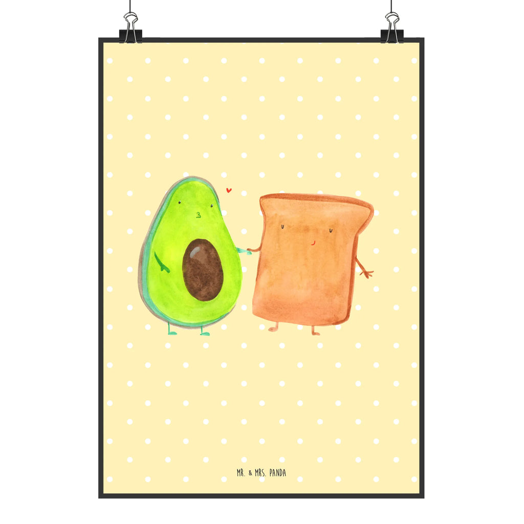 Poster Avocado Toast Poster, Wandposter, Bild, Wanddeko, Küchenposter, Kinderposter, Wanddeko Bild, Raumdekoration, Wanddekoration, Handgemaltes Poster, Mr. & Mrs. Panda Poster, Designposter, Kunstdruck, Posterdruck, Avocado, Veggie, Vegan, Gesund, Toast, Toastbrot, Liebespaar, Pärchen, Freund, Freundin, Verlobt, Verlobungsparty, Hochzeit, Hochzeitsgeschenk, Jahrestag, Jahrestagsgeschenk