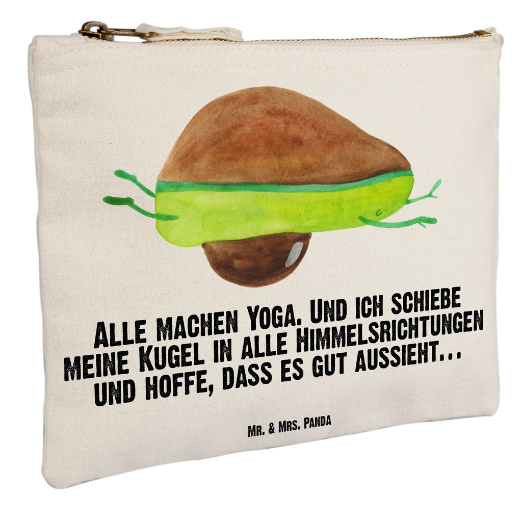 Schminktasche Avocado Yoga Schminktasche, Kosmetiktasche, Kosmetikbeutel, Stiftemäppchen, Etui, Federmappe, Makeup, XXL, Schminketui, Kosmetiketui, Schlamperetui, Avocado, Veggie, Vegan, Gesund, Avocado Yoga Vegan