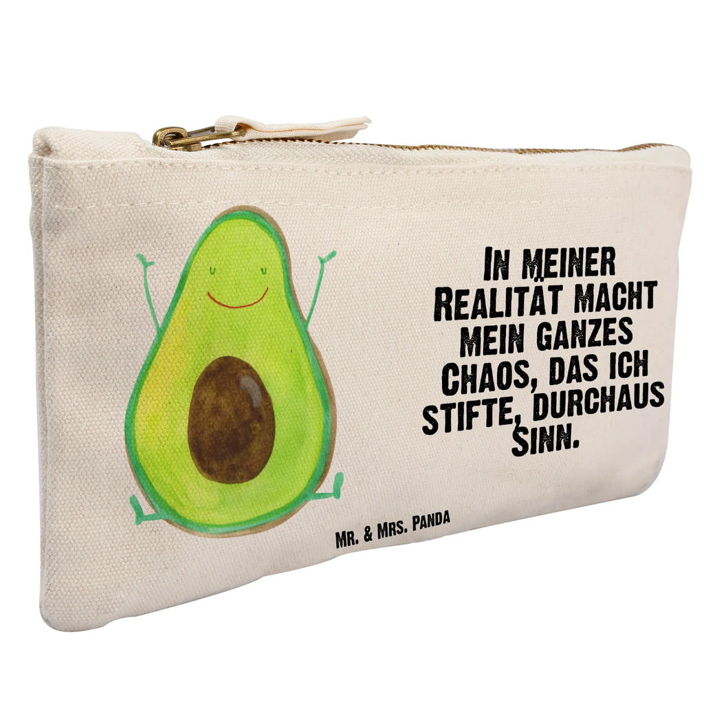 Schminktasche Avocado Glücklich Schminktasche, Kosmetiktasche, Kosmetikbeutel, Stiftemäppchen, Etui, Federmappe, Makeup, XXL, Schminketui, Kosmetiketui, Schlamperetui, Avocado, Veggie, Vegan, Gesund, Chaos