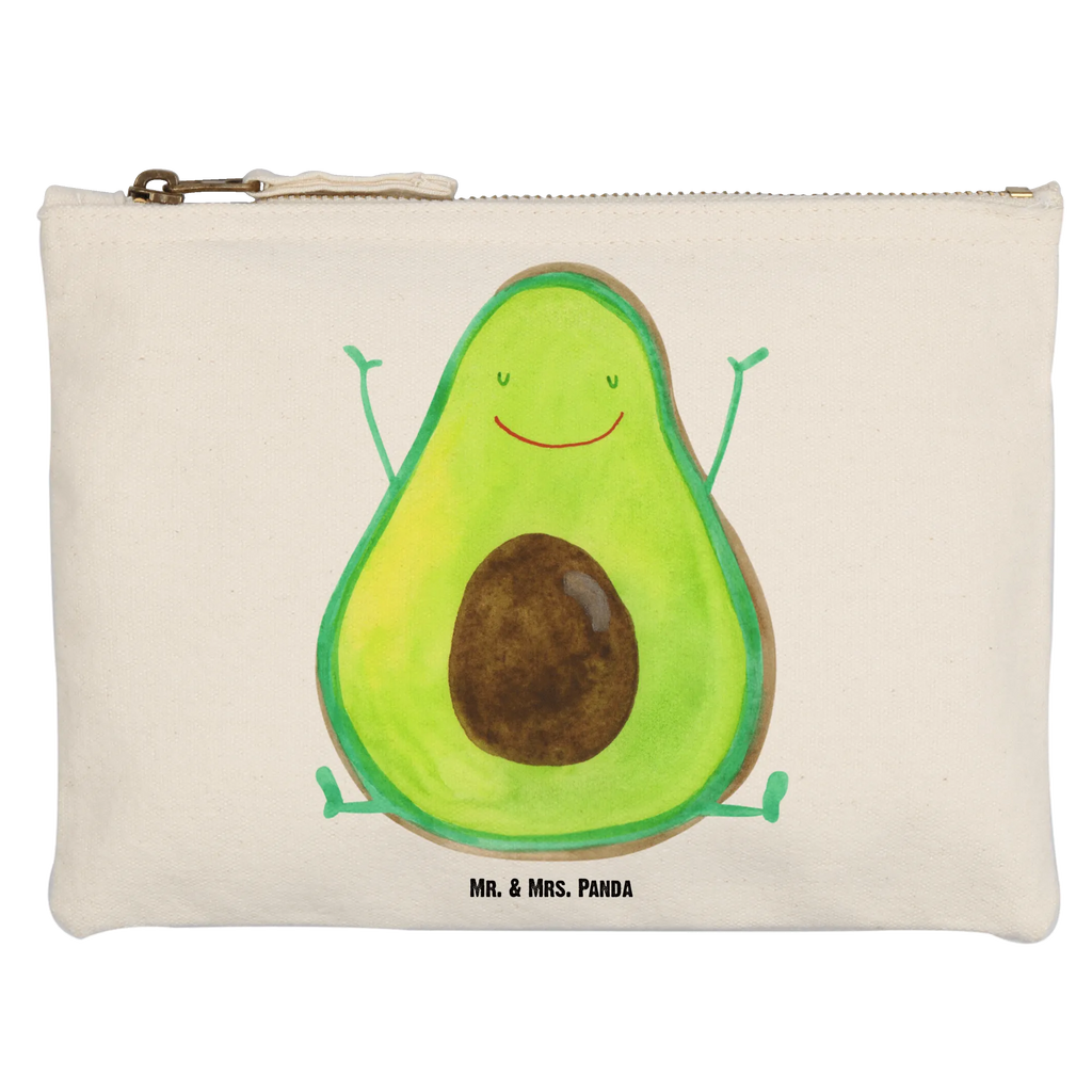 Schminktasche Avocado Glücklich Schminktasche, Kosmetiktasche, Kosmetikbeutel, Stiftemäppchen, Etui, Federmappe, Makeup, XXL, Schminketui, Kosmetiketui, Schlamperetui, Avocado, Veggie, Vegan, Gesund, Chaos