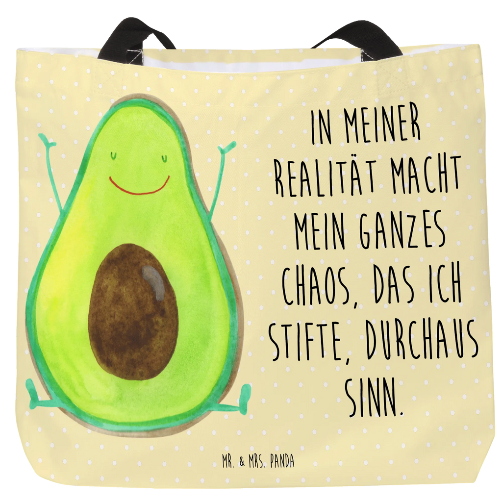 Shopper Avocado Glücklich Beutel, Einkaufstasche, Tasche, Strandtasche, Einkaufsbeutel, Shopper, Schultasche, Freizeittasche, Tragebeutel, Schulbeutel, Alltagstasche, Avocado, Veggie, Vegan, Gesund, Chaos