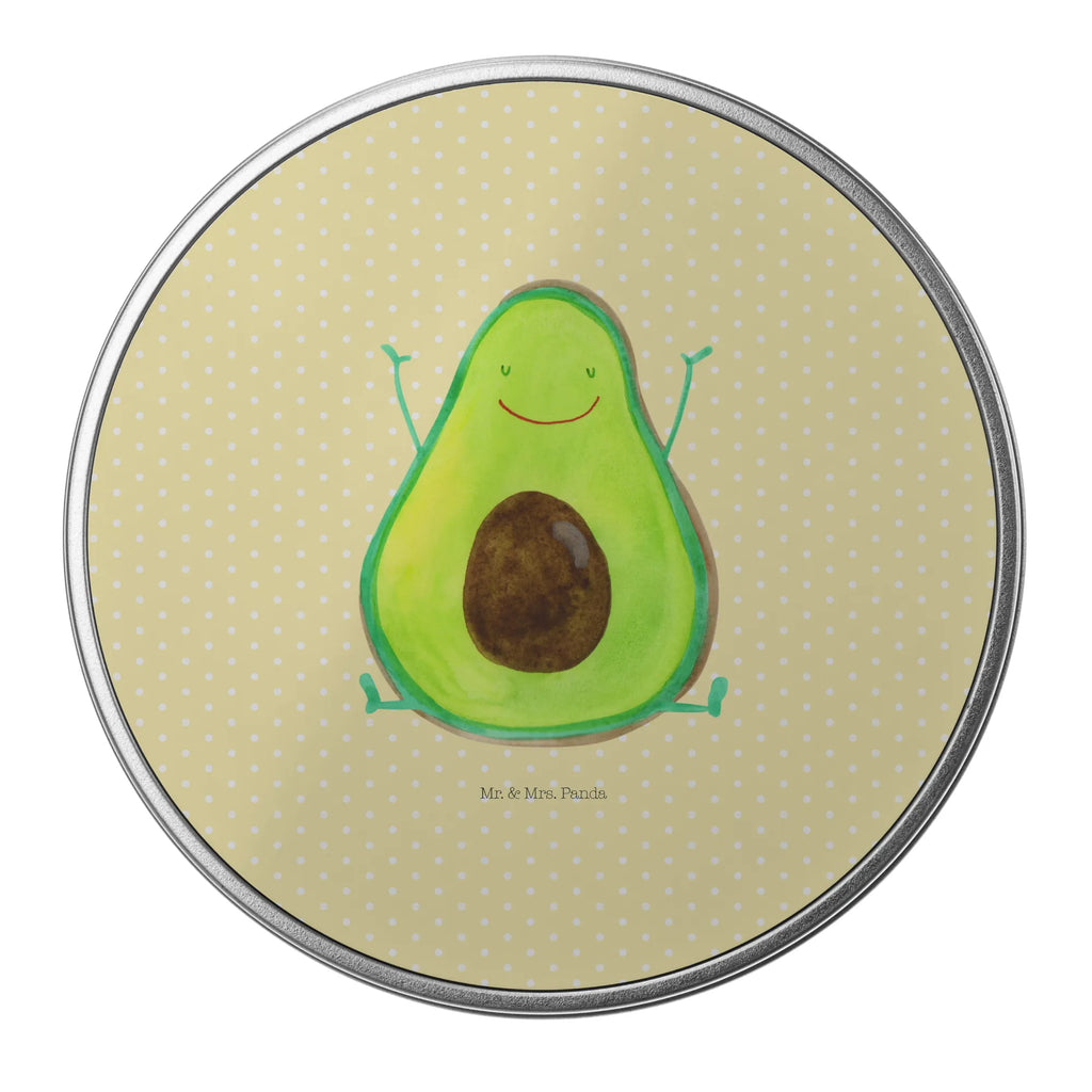 Blechdose rund Avocado Glücklich Metalldose, Keksdose, Dose, Vorratsdose, Geschenkbox, Lunchbox, Aufbewahrungsbox, Vorratsdosen, Metallkiste, Metallbox, Metallboxen, Aufbewahrungskiste, Geschenkkiste, Blechdosen mit Deckel, Metallkiste mit Deckel, Vorratsdosen mit Deckel, Metall Dose, Avocado, Veggie, Vegan, Gesund, Chaos