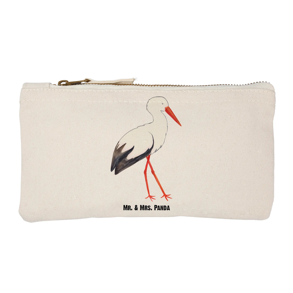 Schminktasche Storch Schminktasche, Kosmetiktasche, Kosmetikbeutel, Stiftemäppchen, Etui, Federmappe, Makeup, XXL, Schminketui, Kosmetiketui, Schlamperetui, Tiermotive, Gute Laune, lustige Sprüche, Tiere, Storch, Störche, Schwangerschaft, Geburt, Mutter, Mütter, Mutter werden, Schwanger, Babybauch, Baby