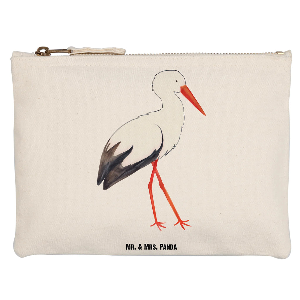 Schminktasche Storch Schminktasche, Kosmetiktasche, Kosmetikbeutel, Stiftemäppchen, Etui, Federmappe, Makeup, XXL, Schminketui, Kosmetiketui, Schlamperetui, Tiermotive, Gute Laune, lustige Sprüche, Tiere, Storch, Störche, Schwangerschaft, Geburt, Mutter, Mütter, Mutter werden, Schwanger, Babybauch, Baby