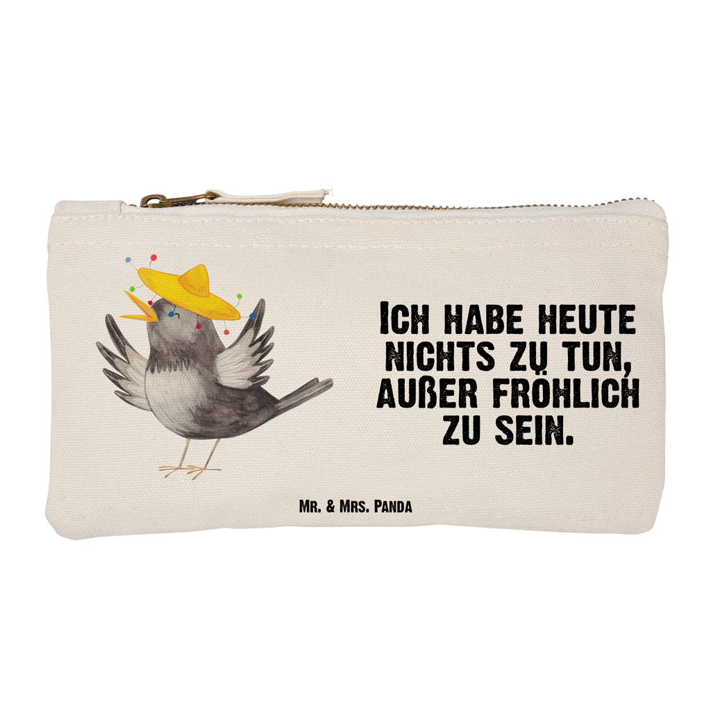 Schminktasche Rabe Sombrero Schminktasche, Kosmetiktasche, Kosmetikbeutel, Stiftemäppchen, Etui, Federmappe, Makeup, XXL, Schminketui, Kosmetiketui, Schlamperetui, Tiermotive, Gute Laune, lustige Sprüche, Tiere, Rabe, Vogel, Vögel, Spruch positiv, fröhlich sein, glücklich sein, Glück Spruch, froh, Elster, Motivation