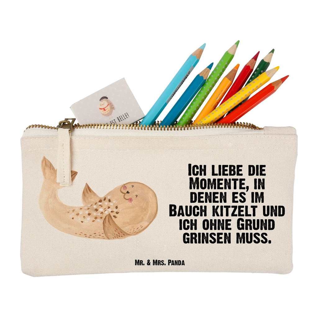 Schminktasche Robbe Liegen Schminktasche, Kosmetiktasche, Kosmetikbeutel, Stiftemäppchen, Etui, Federmappe, Makeup, XXL, Schminketui, Kosmetiketui, Schlamperetui, Tiermotive, Gute Laune, lustige Sprüche, Tiere, Robbe, Robben, Seehund, Strand, Meerestier, Ostsee, Nordsee, Lachen, Freude