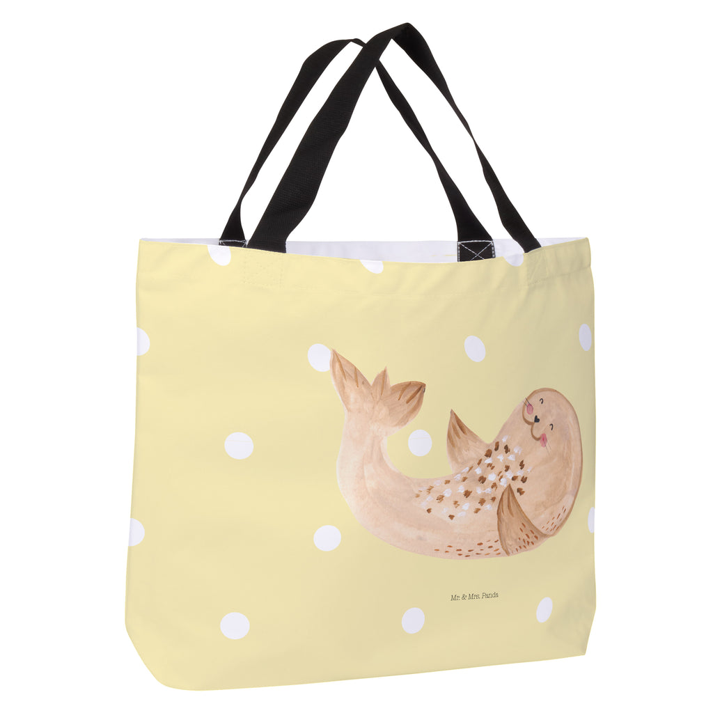 Shopper Robbe Liegen Beutel, Einkaufstasche, Tasche, Strandtasche, Einkaufsbeutel, Shopper, Schultasche, Freizeittasche, Tragebeutel, Schulbeutel, Alltagstasche, Tiermotive, Gute Laune, lustige Sprüche, Tiere, Robbe, Robben, Seehund, Strand, Meerestier, Ostsee, Nordsee, Lachen, Freude