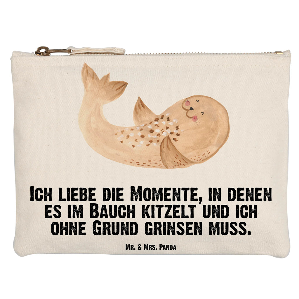 Schminktasche Robbe Liegen Schminktasche, Kosmetiktasche, Kosmetikbeutel, Stiftemäppchen, Etui, Federmappe, Makeup, XXL, Schminketui, Kosmetiketui, Schlamperetui, Tiermotive, Gute Laune, lustige Sprüche, Tiere, Robbe, Robben, Seehund, Strand, Meerestier, Ostsee, Nordsee, Lachen, Freude