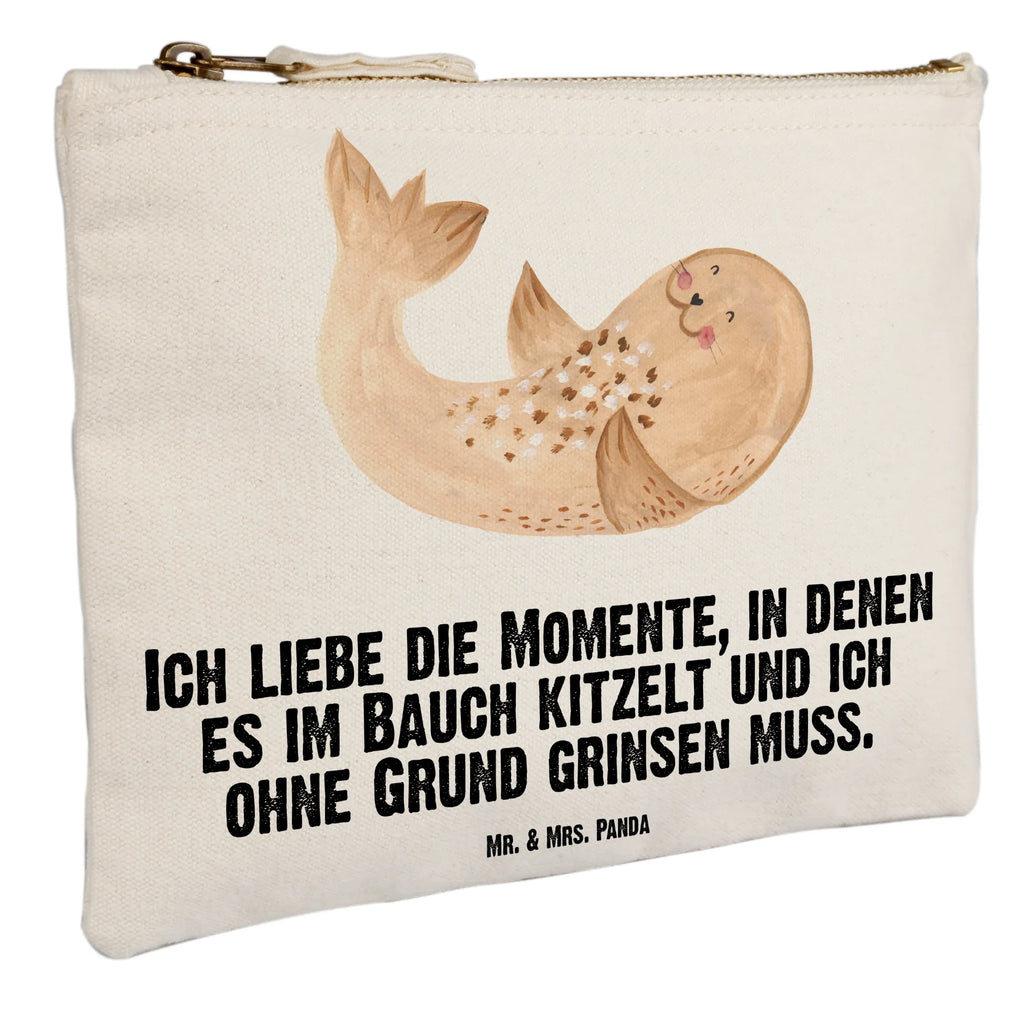 Schminktasche Robbe Liegen Schminktasche, Kosmetiktasche, Kosmetikbeutel, Stiftemäppchen, Etui, Federmappe, Makeup, XXL, Schminketui, Kosmetiketui, Schlamperetui, Tiermotive, Gute Laune, lustige Sprüche, Tiere, Robbe, Robben, Seehund, Strand, Meerestier, Ostsee, Nordsee, Lachen, Freude