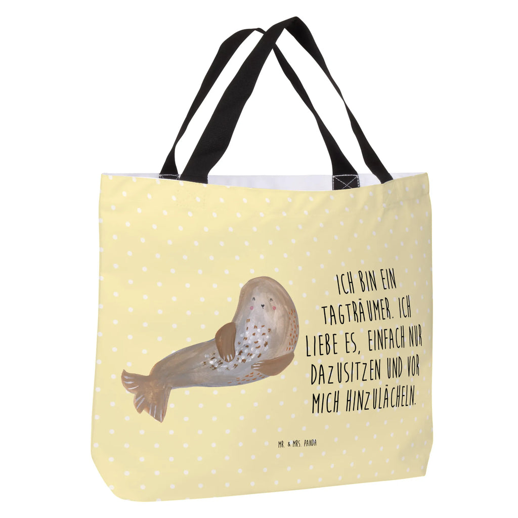 Shopper Robbe lachend Beutel, Einkaufstasche, Tasche, Strandtasche, Einkaufsbeutel, Shopper, Schultasche, Freizeittasche, Tragebeutel, Schulbeutel, Alltagstasche, Tiermotive, Gute Laune, lustige Sprüche, Tiere, Robbe, Robben, Seehund, Strand, Meerestier, Ostsee, Nordsee