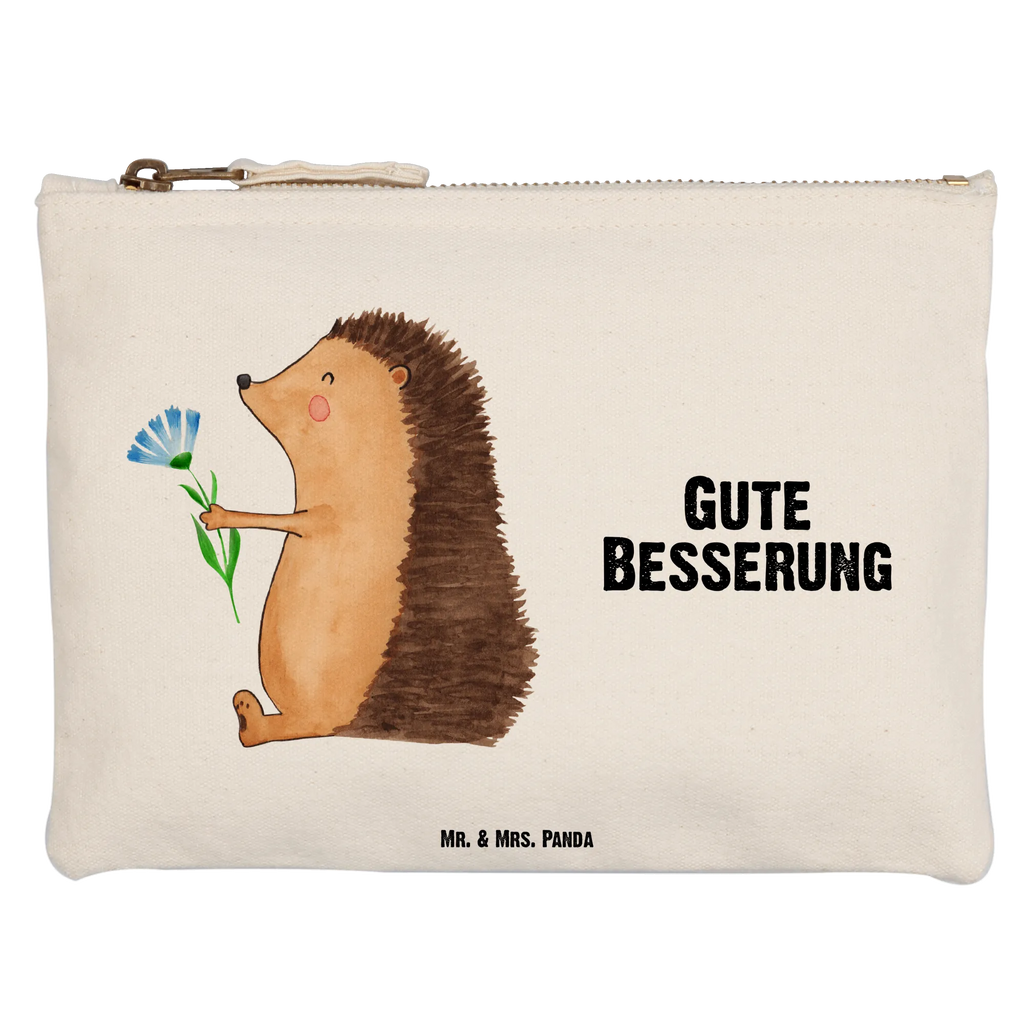 Schminktasche Igel Blumen Schminktasche, Kosmetiktasche, Kosmetikbeutel, Stiftemäppchen, Etui, Federmappe, Makeup, XXL, Schminketui, Kosmetiketui, Schlamperetui, Tiermotive, Gute Laune, lustige Sprüche, Tiere, Igel, Gute Besserung, Genesungswünsche, Krankheit, Krankenhaus, krank, Besuch