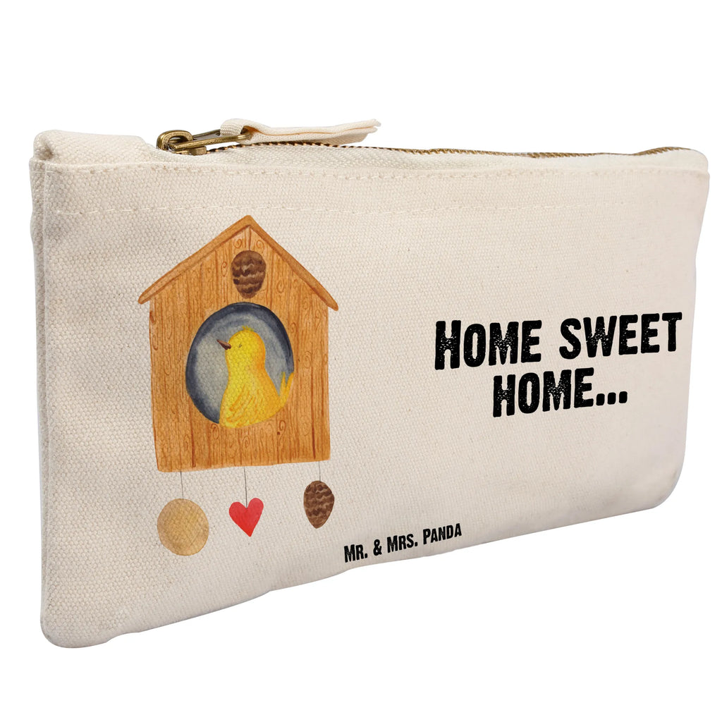 Schminktasche Vogelhaus sweet Home Schminktasche, Kosmetiktasche, Kosmetikbeutel, Stiftemäppchen, Etui, Federmappe, Makeup, XXL, Schminketui, Kosmetiketui, Schlamperetui, Tiermotive, Gute Laune, lustige Sprüche, Tiere, Vogelhaus, Vogel, Home sweet Home, Einzug, Umzug, Geschenk, Einzugsgeschenk, Hausbau, Haus