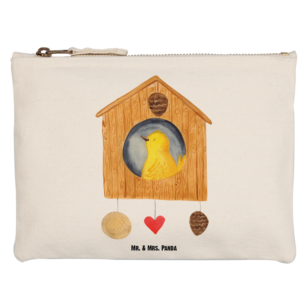 Schminktasche Vogelhaus sweet Home Schminktasche, Kosmetiktasche, Kosmetikbeutel, Stiftemäppchen, Etui, Federmappe, Makeup, XXL, Schminketui, Kosmetiketui, Schlamperetui, Tiermotive, Gute Laune, lustige Sprüche, Tiere, Vogelhaus, Vogel, Home sweet Home, Einzug, Umzug, Geschenk, Einzugsgeschenk, Hausbau, Haus