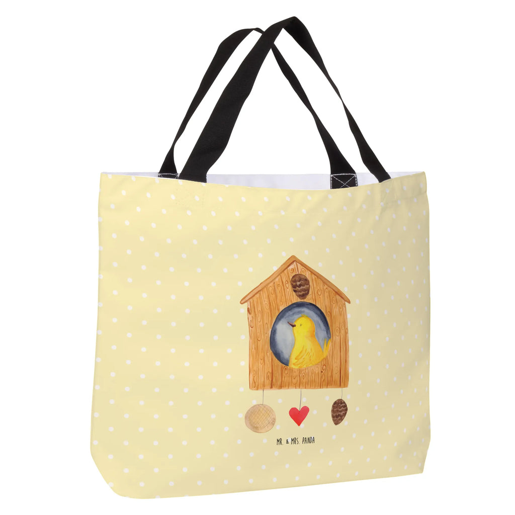 Shopper Vogelhaus sweet Home Beutel, Einkaufstasche, Tasche, Strandtasche, Einkaufsbeutel, Shopper, Schultasche, Freizeittasche, Tragebeutel, Schulbeutel, Alltagstasche, Tiermotive, Gute Laune, lustige Sprüche, Tiere, Vogelhaus, Vogel, Home sweet Home, Einzug, Umzug, Geschenk, Einzugsgeschenk, Hausbau, Haus