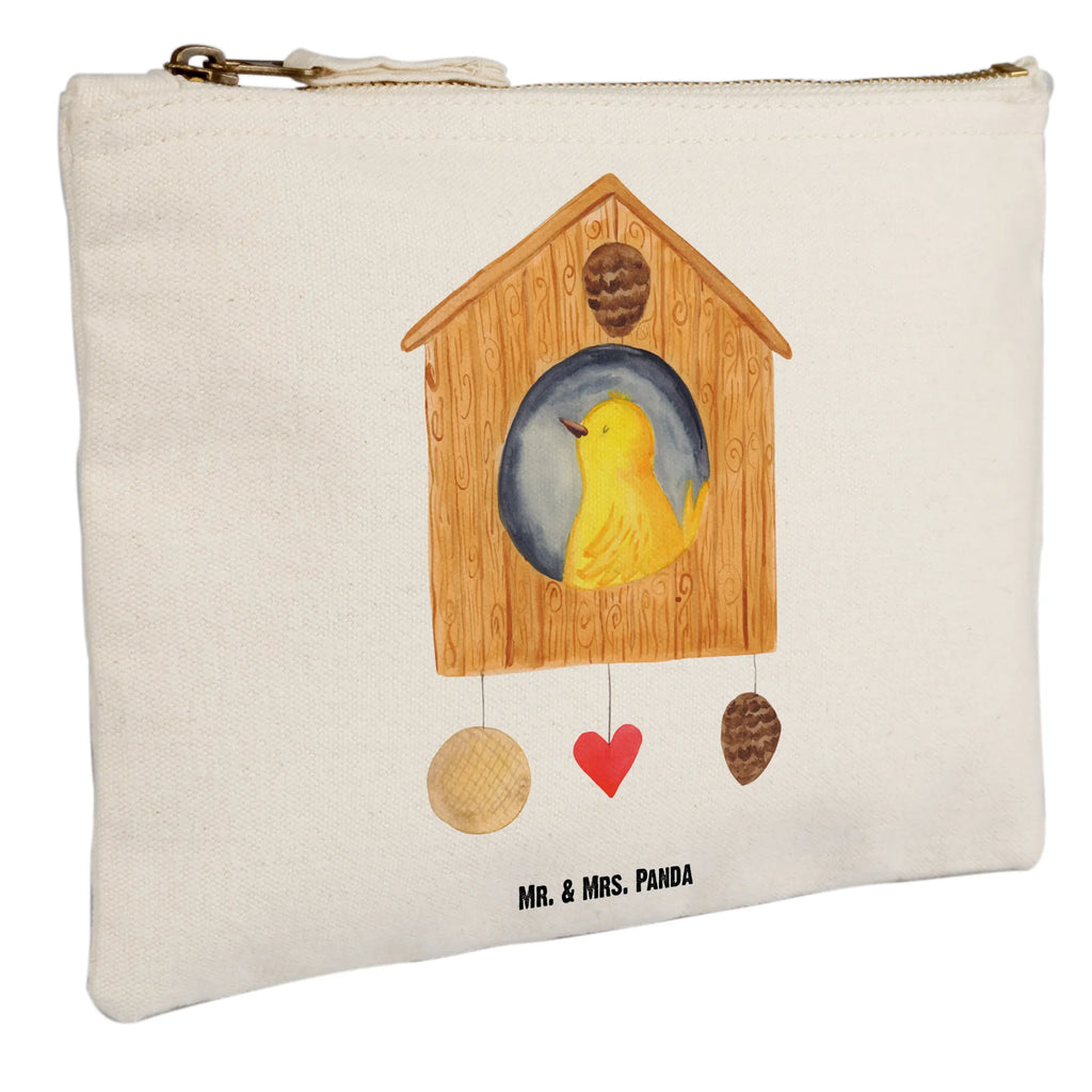 Schminktasche Vogelhaus sweet Home Schminktasche, Kosmetiktasche, Kosmetikbeutel, Stiftemäppchen, Etui, Federmappe, Makeup, XXL, Schminketui, Kosmetiketui, Schlamperetui, Tiermotive, Gute Laune, lustige Sprüche, Tiere, Vogelhaus, Vogel, Home sweet Home, Einzug, Umzug, Geschenk, Einzugsgeschenk, Hausbau, Haus