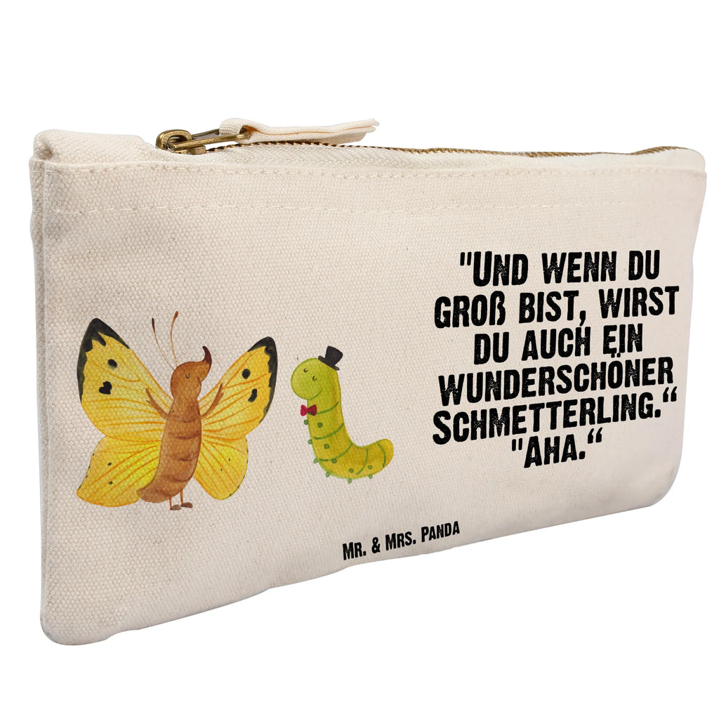 Schminktasche Raupe & Schmetterling Schminktasche, Kosmetiktasche, Kosmetikbeutel, Stiftemäppchen, Etui, Federmappe, Makeup, XXL, Schminketui, Kosmetiketui, Schlamperetui, Tiermotive, Gute Laune, lustige Sprüche, Tiere, Raupe, Schmetterling, Zitronenfalter, Entwicklung, Erwachsen werden, Kokon, Hut, Hütchen, Schönheit, Aufwachsen