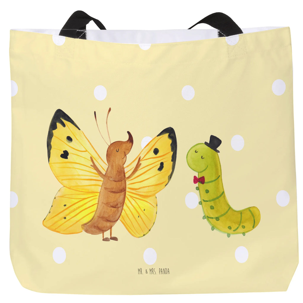 Shopper Raupe & Schmetterling Beutel, Einkaufstasche, Tasche, Strandtasche, Einkaufsbeutel, Shopper, Schultasche, Freizeittasche, Tragebeutel, Schulbeutel, Alltagstasche, Tiermotive, Gute Laune, lustige Sprüche, Tiere, Raupe, Schmetterling, Zitronenfalter, Entwicklung, Erwachsen werden, Kokon, Hut, Hütchen, Schönheit, Aufwachsen