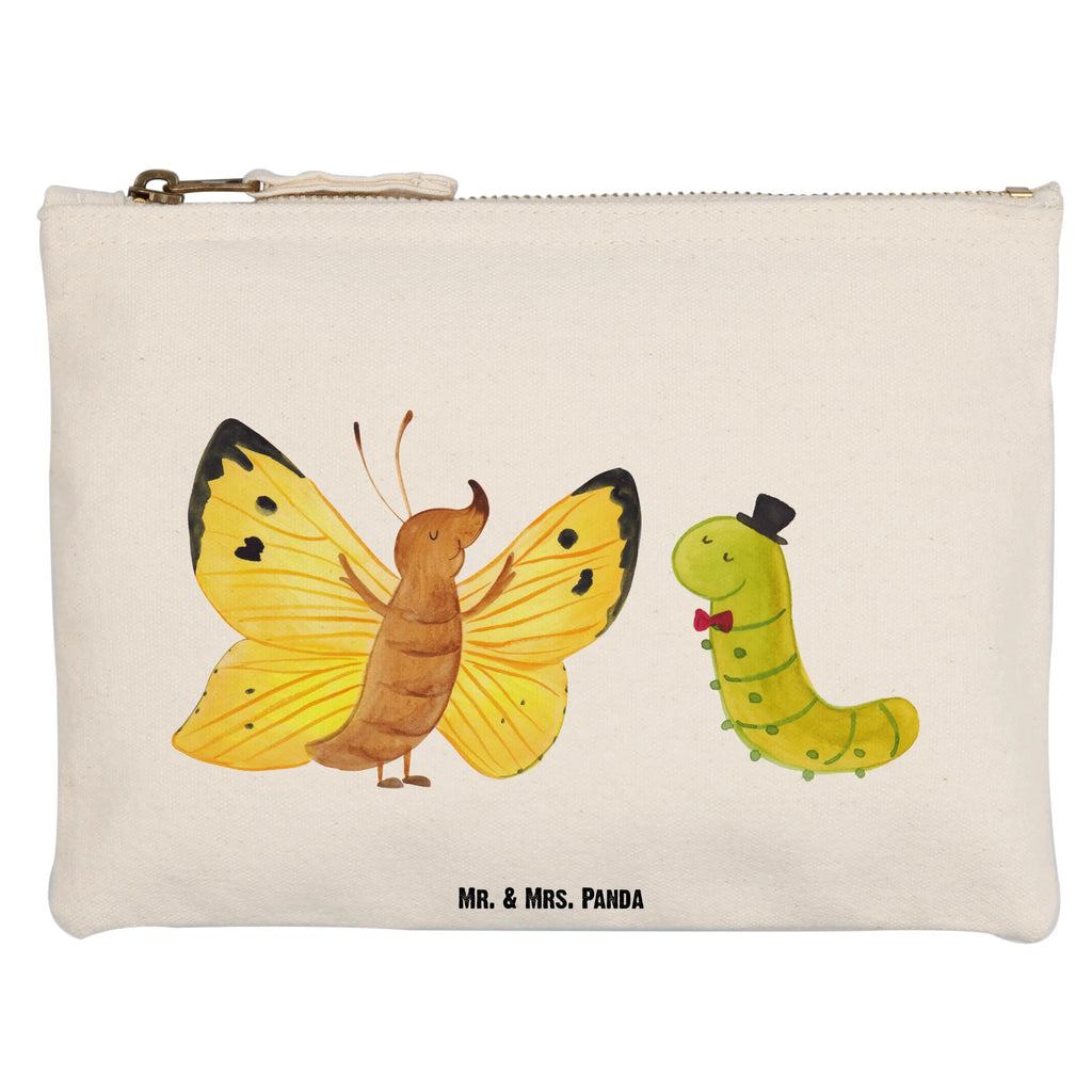 Schminktasche Raupe & Schmetterling Schminktasche, Kosmetiktasche, Kosmetikbeutel, Stiftemäppchen, Etui, Federmappe, Makeup, XXL, Schminketui, Kosmetiketui, Schlamperetui, Tiermotive, Gute Laune, lustige Sprüche, Tiere, Raupe, Schmetterling, Zitronenfalter, Entwicklung, Erwachsen werden, Kokon, Hut, Hütchen, Schönheit, Aufwachsen