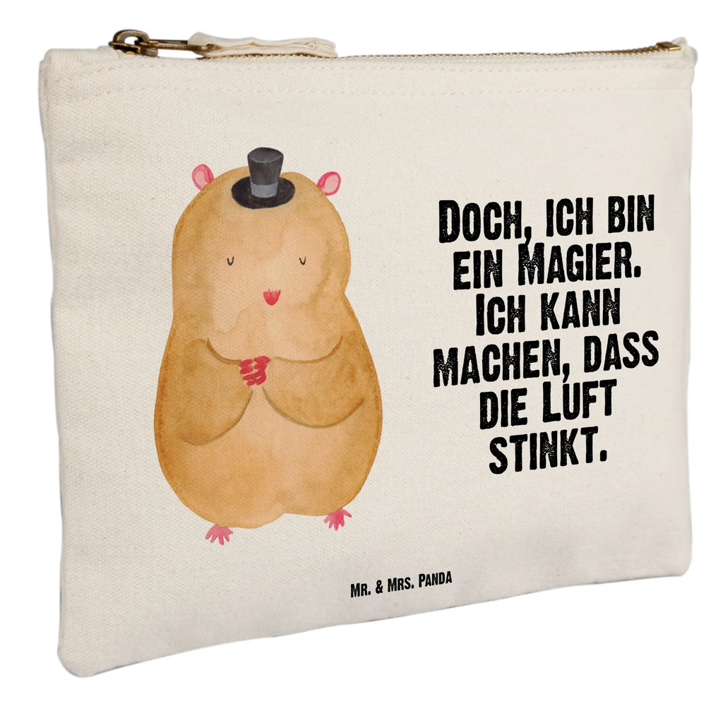 Schminktasche Hamster mit Hut Schminktasche, Kosmetiktasche, Kosmetikbeutel, Stiftemäppchen, Etui, Federmappe, Makeup, XXL, Schminketui, Kosmetiketui, Schlamperetui, Tiermotive, Gute Laune, lustige Sprüche, Tiere, Hamster, Hut, Magier, Zylinder, Zwerghamster, Zauberer