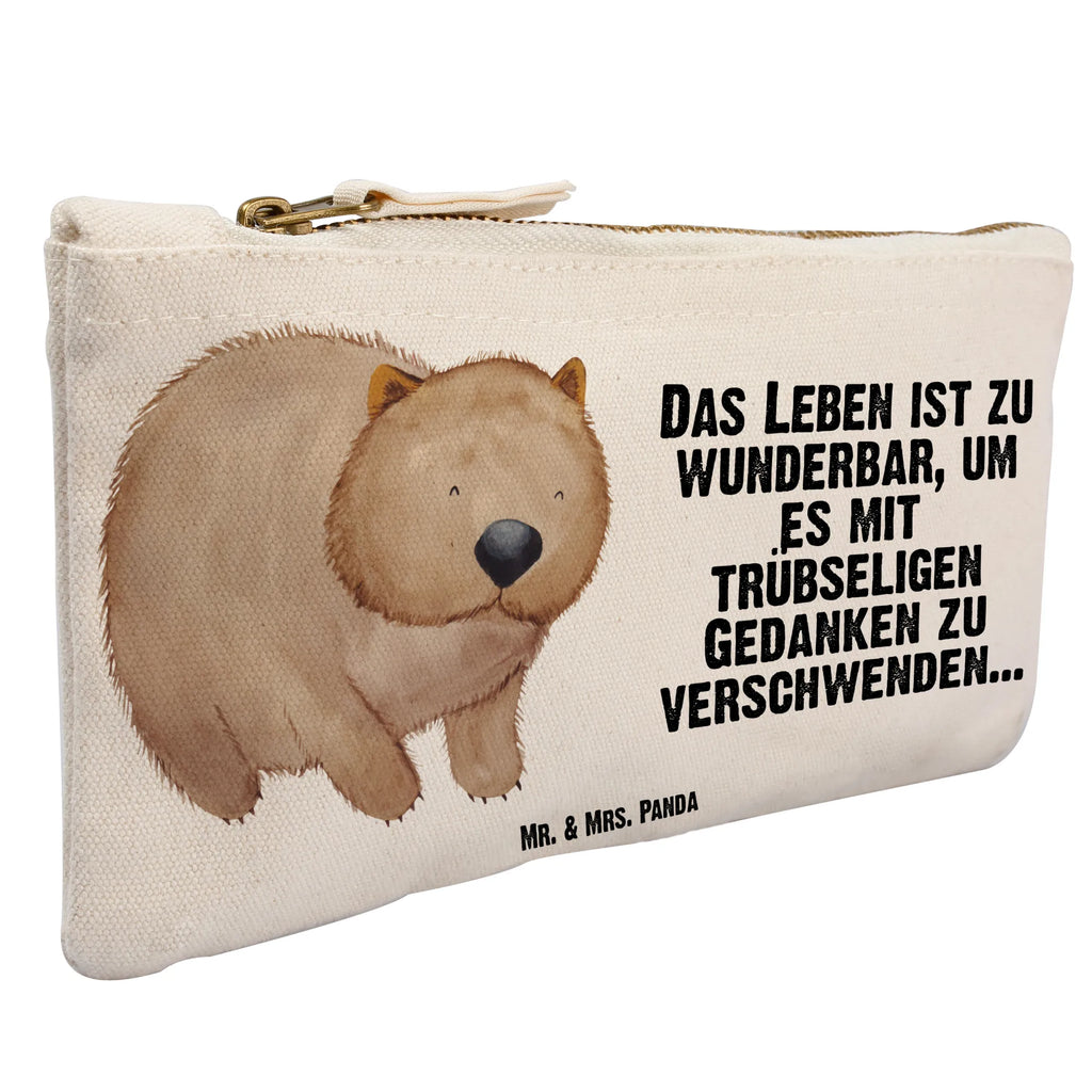 Schminktasche Wombat Schminktasche, Kosmetiktasche, Kosmetikbeutel, Stiftemäppchen, Etui, Federmappe, Makeup, XXL, Schminketui, Kosmetiketui, Schlamperetui, Tiermotive, Gute Laune, lustige Sprüche, Tiere, Wombat, Das Leben ist schön, Motivation, Spruch, Australien