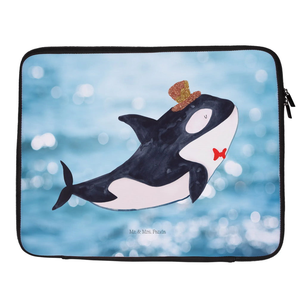 Notebook Tasche Orca Zylinder Notebook Tasche, Laptop, Computertasche, Tasche, Notebook-Tasche, Notebook-Reisehülle, Notebook Schutz, Meerestiere, Meer, Urlaub, Narwal, Glitter, Konfetti, Glitzer, Geburtstag, Feier, Fete, Fest, Glückwunsch, Orca