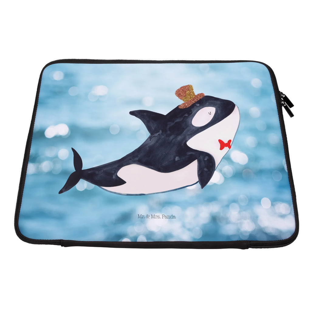 Notebook Tasche Orca Zylinder Notebook Tasche, Laptop, Computertasche, Tasche, Notebook-Tasche, Notebook-Reisehülle, Notebook Schutz, Meerestiere, Meer, Urlaub, Narwal, Glitter, Konfetti, Glitzer, Geburtstag, Feier, Fete, Fest, Glückwunsch, Orca