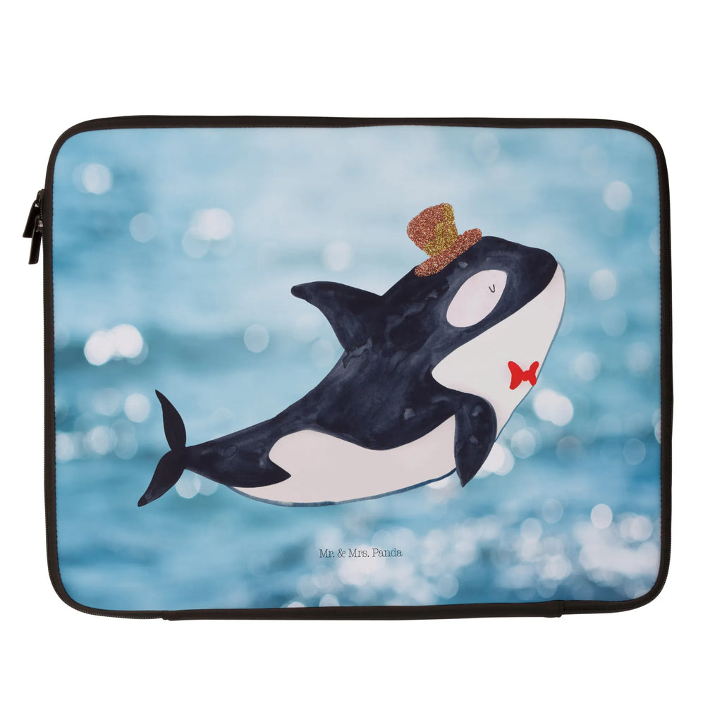 Notebook Tasche Orca Zylinder Notebook Tasche, Laptop, Computertasche, Tasche, Notebook-Tasche, Notebook-Reisehülle, Notebook Schutz, Meerestiere, Meer, Urlaub, Narwal, Glitter, Konfetti, Glitzer, Geburtstag, Feier, Fete, Fest, Glückwunsch, Orca