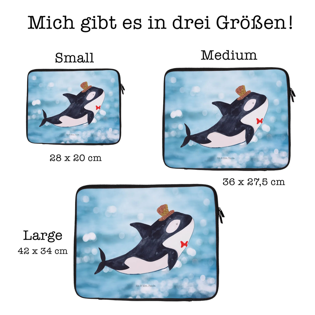 Notebook Tasche Orca Zylinder Notebook Tasche, Laptop, Computertasche, Tasche, Notebook-Tasche, Notebook-Reisehülle, Notebook Schutz, Meerestiere, Meer, Urlaub, Narwal, Glitter, Konfetti, Glitzer, Geburtstag, Feier, Fete, Fest, Glückwunsch, Orca