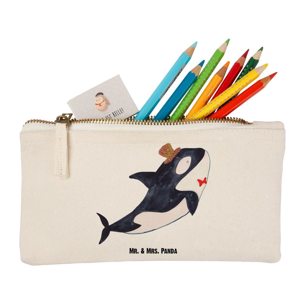 Schminktasche Orca Zylinder Schminktasche, Kosmetiktasche, Kosmetikbeutel, Stiftemäppchen, Etui, Federmappe, Makeup, XXL, Schminketui, Kosmetiketui, Schlamperetui, Meerestiere, Meer, Urlaub, Narwal, Glitter, Konfetti, Glitzer, Geburtstag, Feier, Fete, Fest, Glückwunsch, Orca