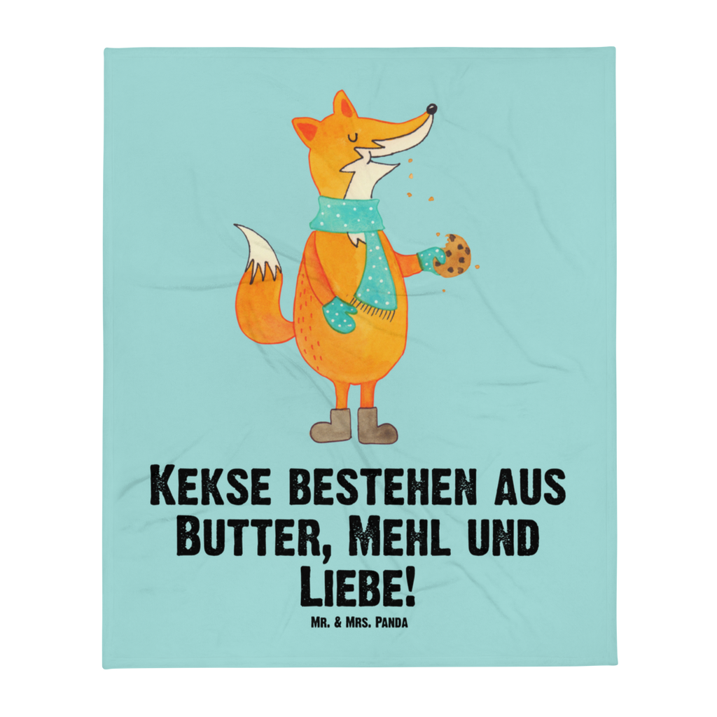 Kuscheldecke Fuchs Keks Decke, Wohndecke, Tagesdecke, Wolldecke, Sofadecke, Fuchs, Füchse, Backen Spruch, Kekse, Winter, Weihnachtszeit, Plätzchen, Liebe, Küche Deko