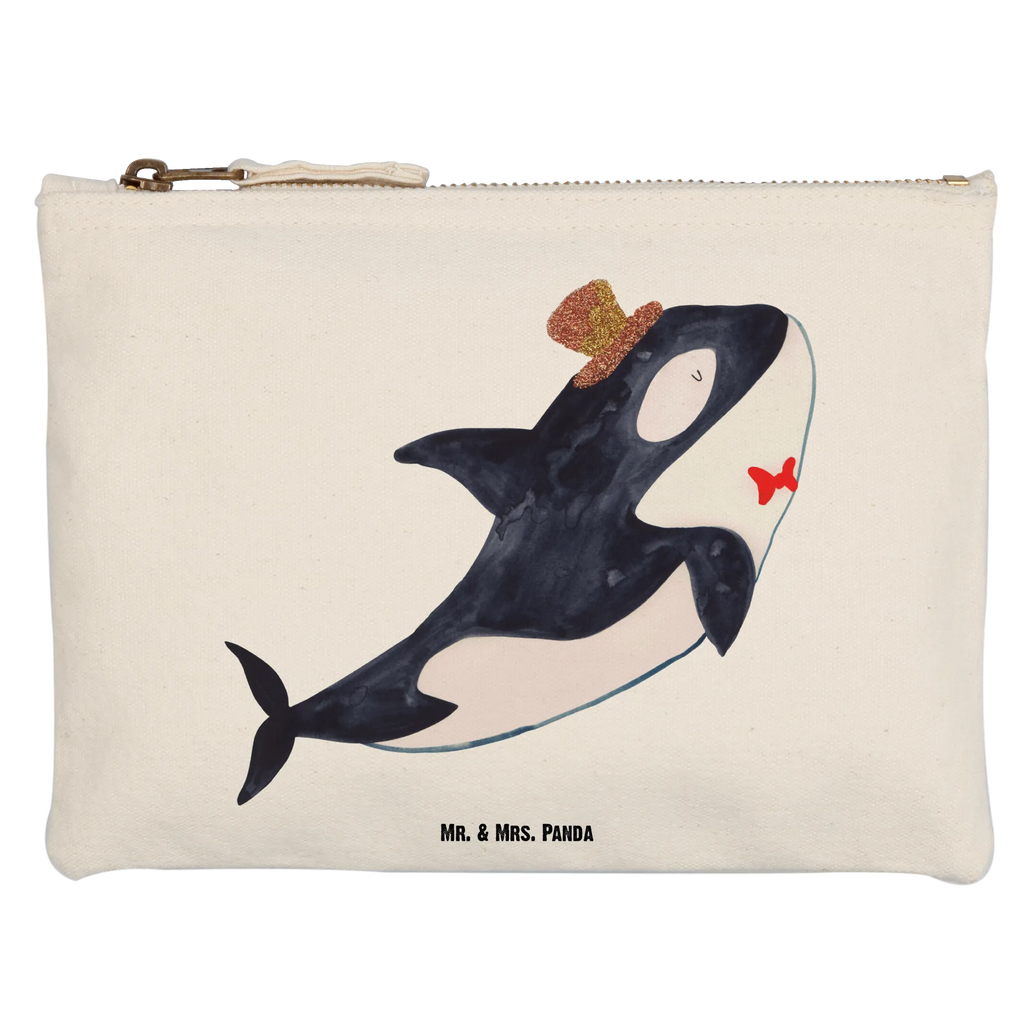 Schminktasche Orca Zylinder Schminktasche, Kosmetiktasche, Kosmetikbeutel, Stiftemäppchen, Etui, Federmappe, Makeup, XXL, Schminketui, Kosmetiketui, Schlamperetui, Meerestiere, Meer, Urlaub, Narwal, Glitter, Konfetti, Glitzer, Geburtstag, Feier, Fete, Fest, Glückwunsch, Orca