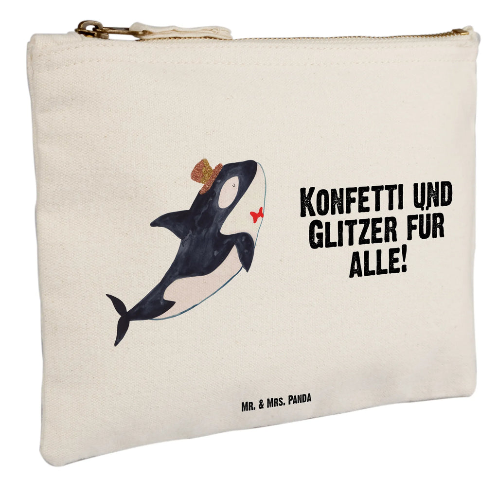 Schminktasche Orca Zylinder Schminktasche, Kosmetiktasche, Kosmetikbeutel, Stiftemäppchen, Etui, Federmappe, Makeup, XXL, Schminketui, Kosmetiketui, Schlamperetui, Meerestiere, Meer, Urlaub, Narwal, Glitter, Konfetti, Glitzer, Geburtstag, Feier, Fete, Fest, Glückwunsch, Orca