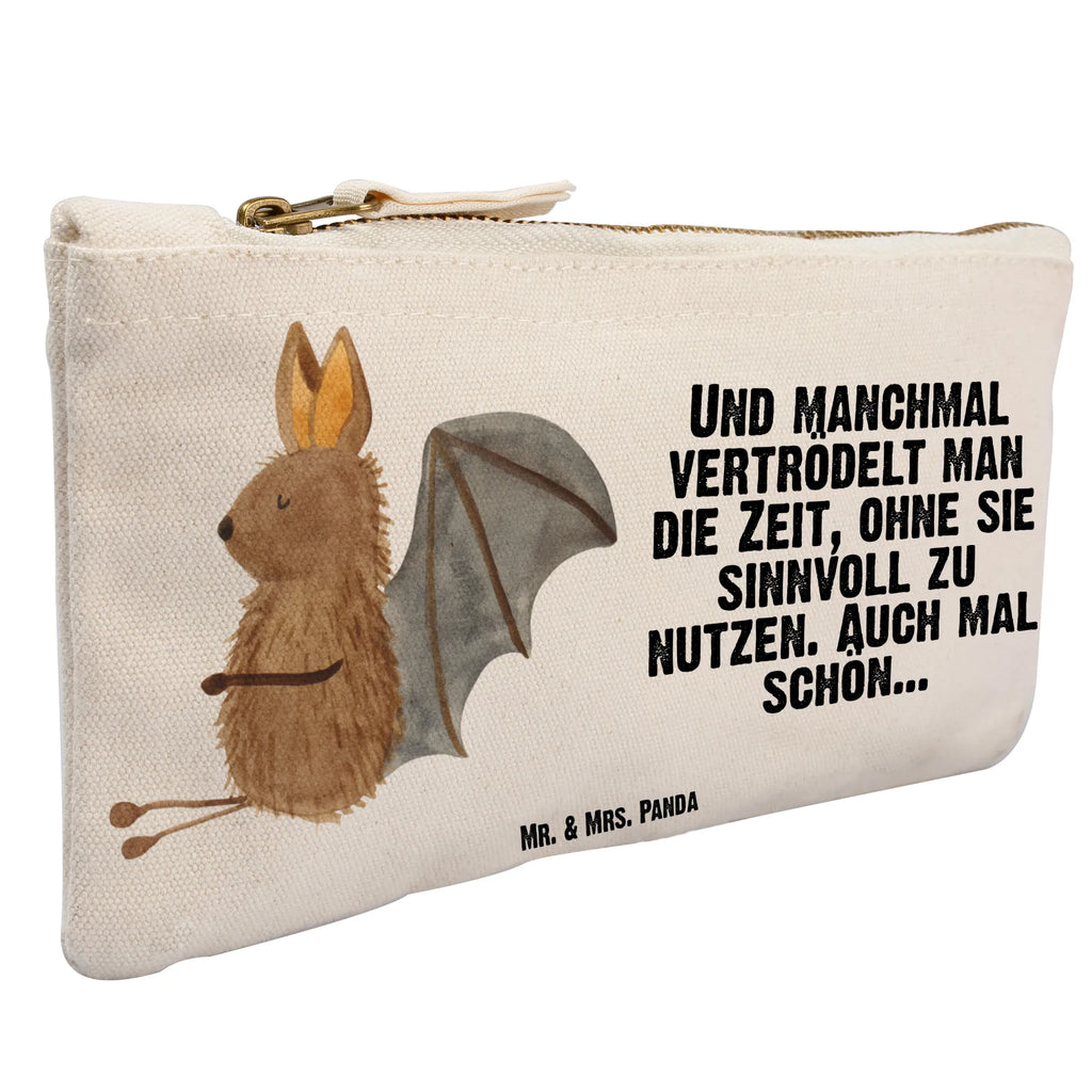 Schminktasche Fledermaus Sitzen Schminktasche, Kosmetiktasche, Kosmetikbeutel, Stiftemäppchen, Etui, Federmappe, Makeup, XXL, Schminketui, Kosmetiketui, Schlamperetui, Tiermotive, Gute Laune, lustige Sprüche, Tiere, Fledermaus, Fledermäuse, Motivation, entspannen