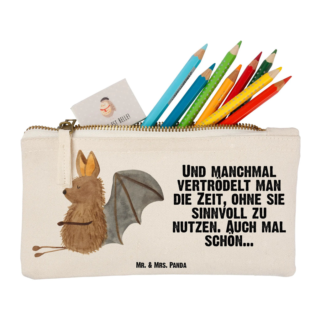 Schminktasche Fledermaus Sitzen Schminktasche, Kosmetiktasche, Kosmetikbeutel, Stiftemäppchen, Etui, Federmappe, Makeup, XXL, Schminketui, Kosmetiketui, Schlamperetui, Tiermotive, Gute Laune, lustige Sprüche, Tiere, Fledermaus, Fledermäuse, Motivation, entspannen