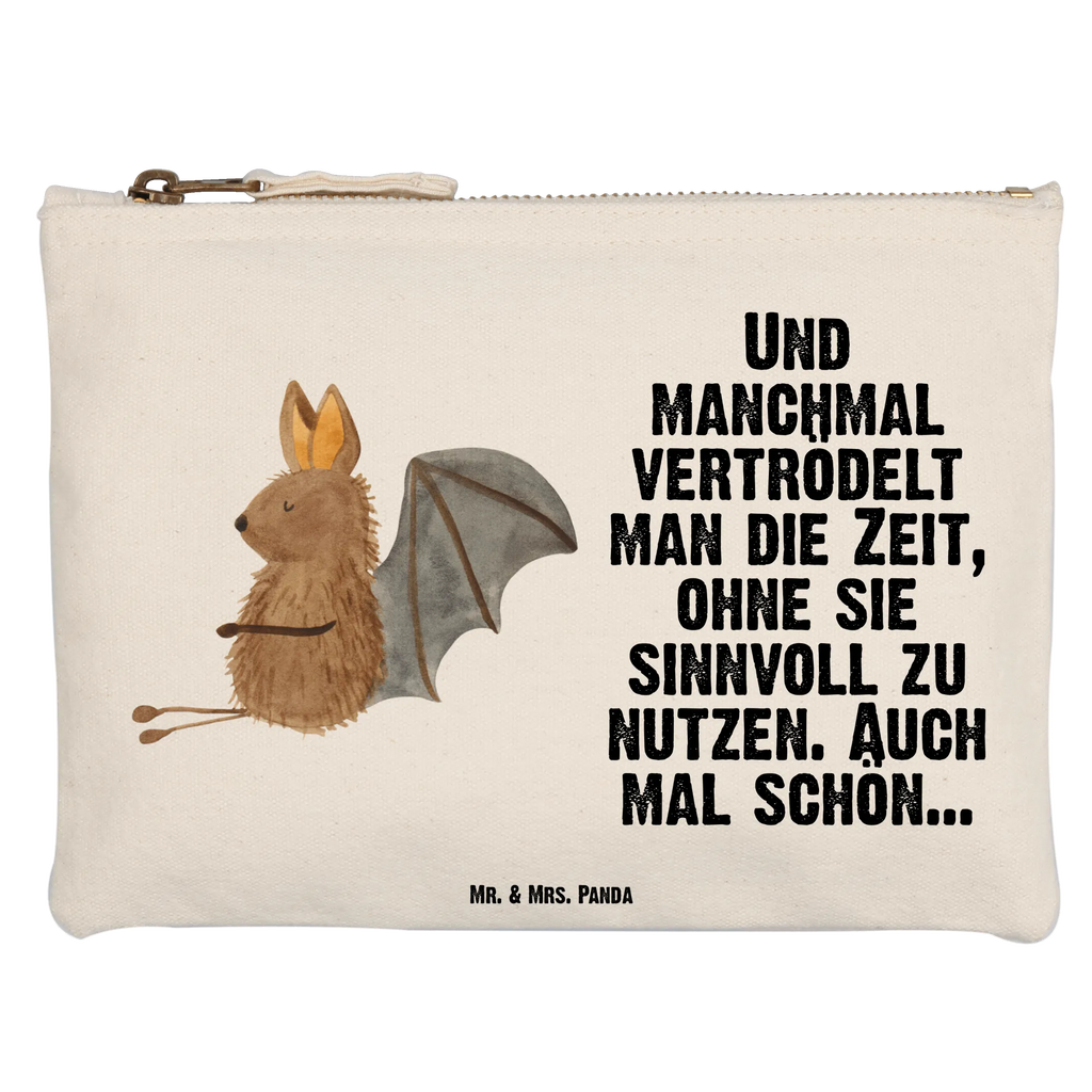 Schminktasche Fledermaus Sitzen Schminktasche, Kosmetiktasche, Kosmetikbeutel, Stiftemäppchen, Etui, Federmappe, Makeup, XXL, Schminketui, Kosmetiketui, Schlamperetui, Tiermotive, Gute Laune, lustige Sprüche, Tiere, Fledermaus, Fledermäuse, Motivation, entspannen