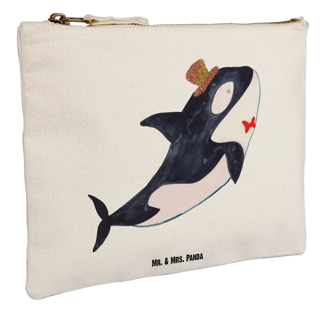 Schminktasche Orca Zylinder Schminktasche, Kosmetiktasche, Kosmetikbeutel, Stiftemäppchen, Etui, Federmappe, Makeup, XXL, Schminketui, Kosmetiketui, Schlamperetui, Meerestiere, Meer, Urlaub, Narwal, Glitter, Konfetti, Glitzer, Geburtstag, Feier, Fete, Fest, Glückwunsch, Orca