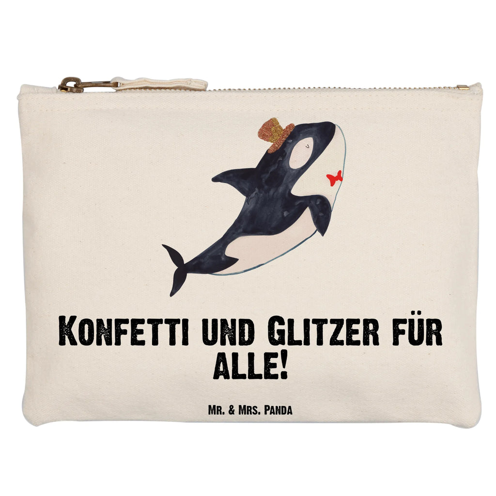 Schminktasche Orca Zylinder Schminktasche, Kosmetiktasche, Kosmetikbeutel, Stiftemäppchen, Etui, Federmappe, Makeup, XXL, Schminketui, Kosmetiketui, Schlamperetui, Meerestiere, Meer, Urlaub, Narwal, Glitter, Konfetti, Glitzer, Geburtstag, Feier, Fete, Fest, Glückwunsch, Orca