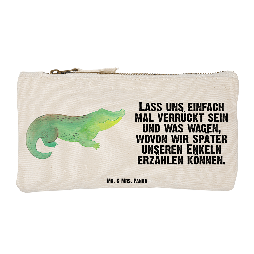 Schminktasche Krokodil Schminktasche, Kosmetiktasche, Kosmetikbeutel, Stiftemäppchen, Etui, Federmappe, Makeup, XXL, Schminketui, Kosmetiketui, Schlamperetui, Meerestiere, Meer, Urlaub, Krokodil, Krokodile, verrückt sein, spontan sein, Abenteuerlust, Reiselust, Freundin, beste Freundin, Lieblingsmensch