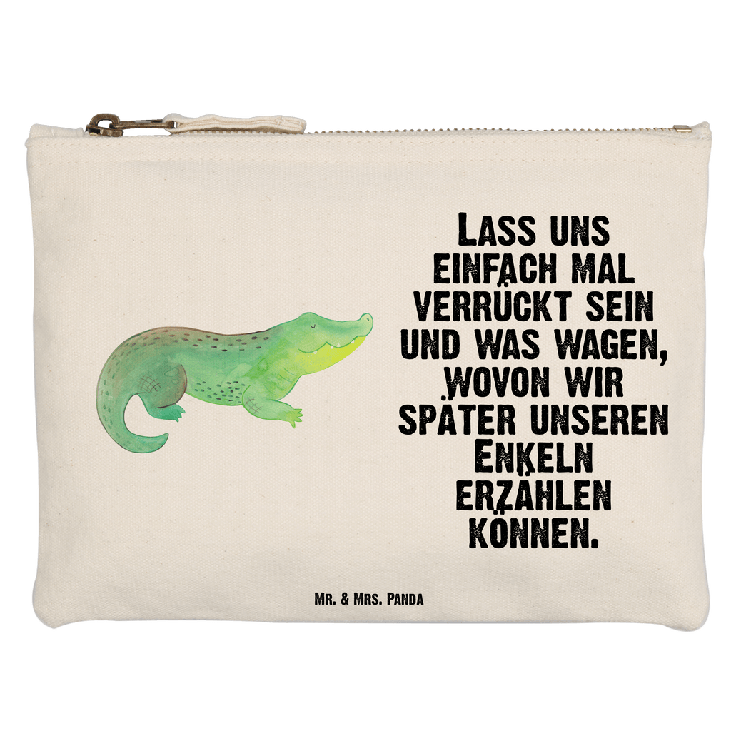 Schminktasche Krokodil Schminktasche, Kosmetiktasche, Kosmetikbeutel, Stiftemäppchen, Etui, Federmappe, Makeup, XXL, Schminketui, Kosmetiketui, Schlamperetui, Meerestiere, Meer, Urlaub, Krokodil, Krokodile, verrückt sein, spontan sein, Abenteuerlust, Reiselust, Freundin, beste Freundin, Lieblingsmensch