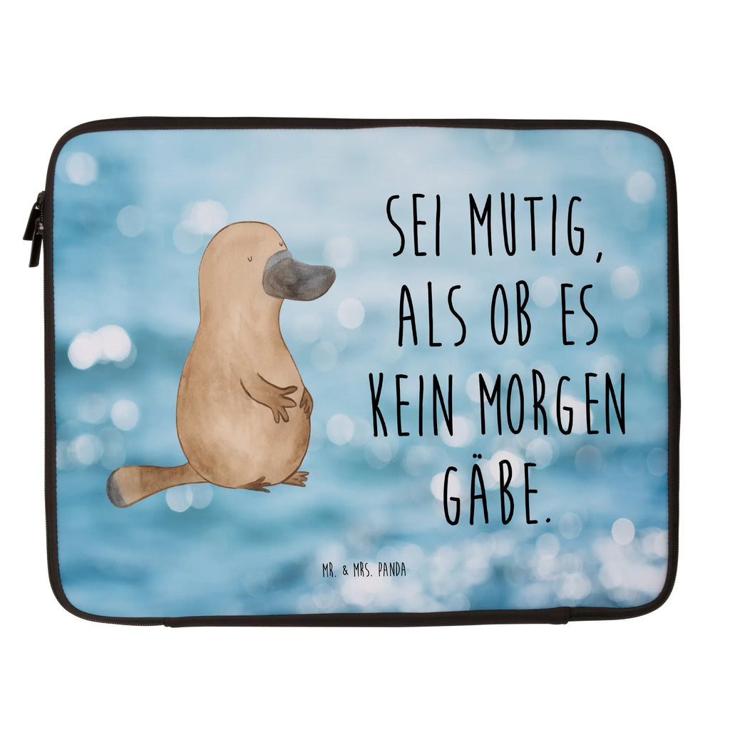 Notebook Tasche Schnabeltier Mut Notebook Tasche, Laptop, Computertasche, Tasche, Notebook-Tasche, Notebook-Reisehülle, Notebook Schutz, Meerestiere, Meer, Urlaub, Schnabeltier, Mut, mutig, Lebensweisheit, Schnabeltiere, Motivation, Training, Büro, Arbeit, Neuanfang, Neustart, Weltreise, Raodtrip